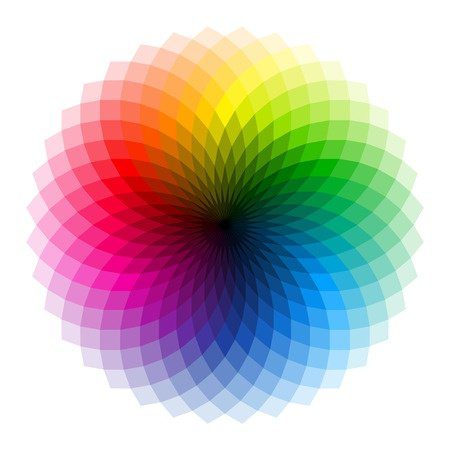 Colors shown in a color wheel