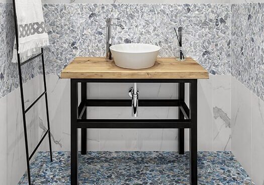 Pebble Mosaic bathroom installation Bati Orient