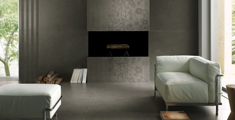 Cotto D'Este Buxy collection in a minimalist space.