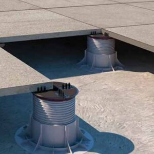 porcelain pavers installed on a pedestal system