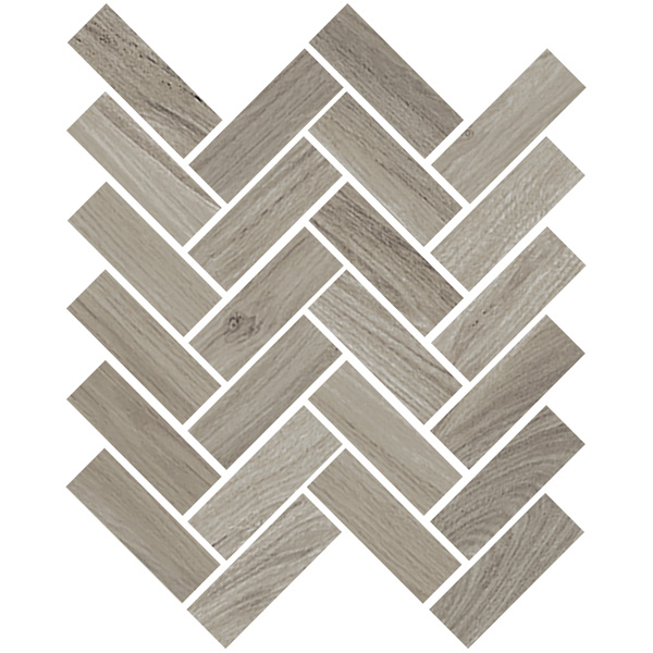 Grey 12" x 15" Herringbone Mosaic