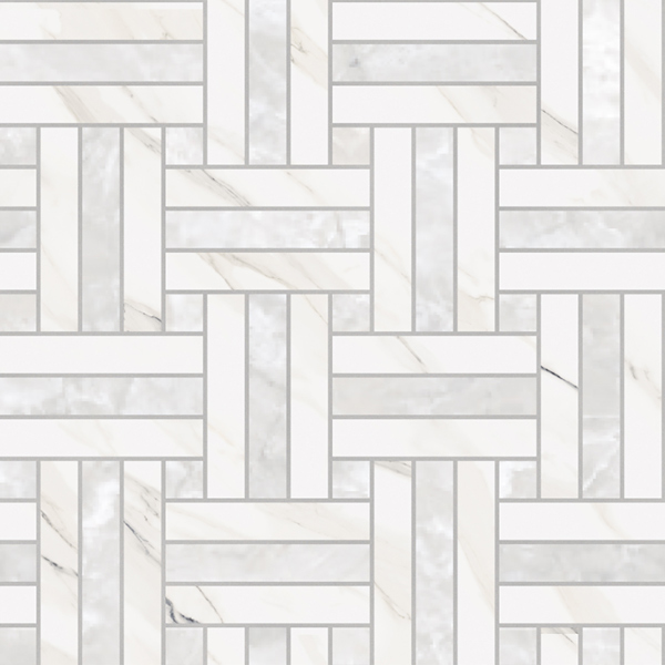 Calacatta Select 12" x 12" Intreccio Basketweave Mosaic