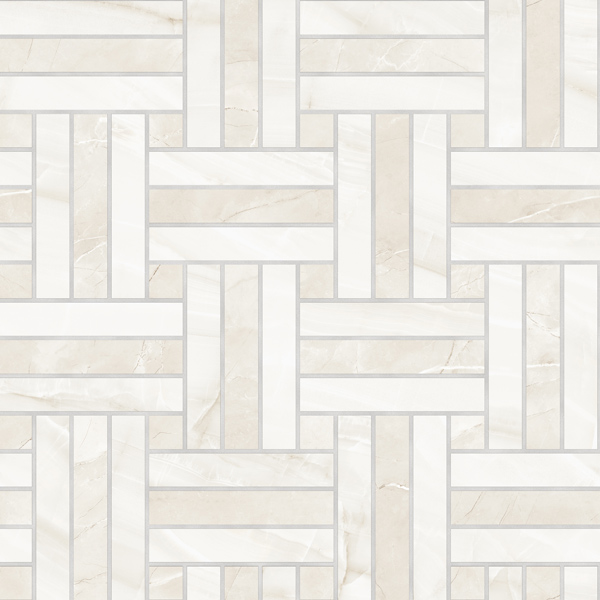 Onice Bianco 12" x 12" Intreccio Basketweave Mosaic