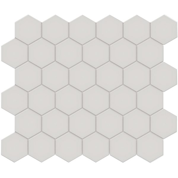 Halo Grey 2in Hexagon Mosaic (Unglazed)