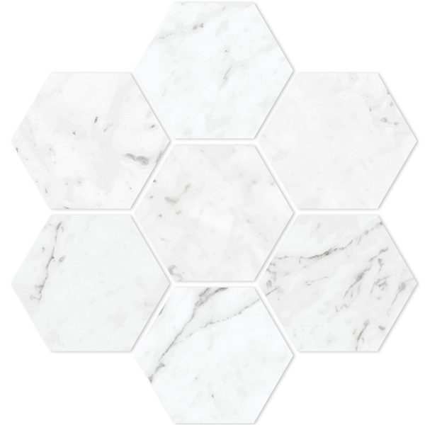 Carrara 4" Hexagon Mosaic