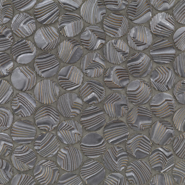 Dark Silver Round Ripple Mosaic