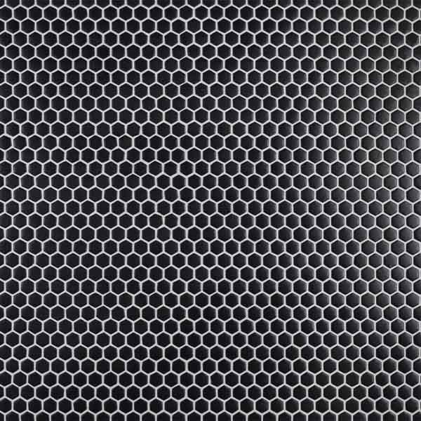 Black 5/8" Hexagon Mosaic 