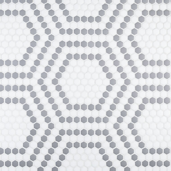 Grey Union 5/8" Hexagon Mosaic 