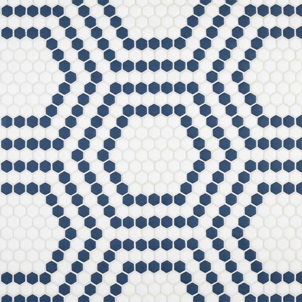 Navy Union 5/8" Hexagon Mosaic