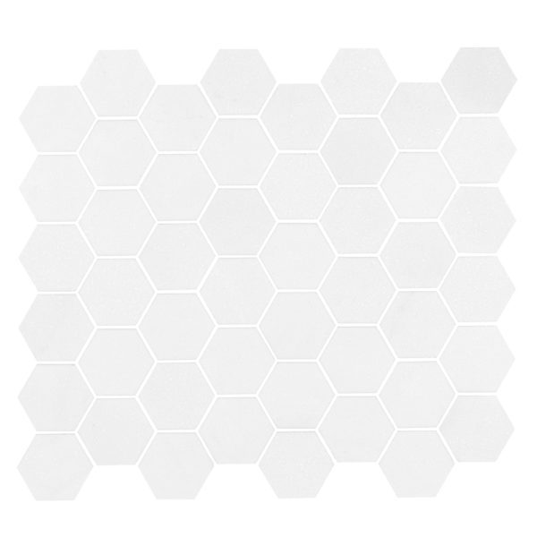 Thassos 2" Hexagon Mosaic