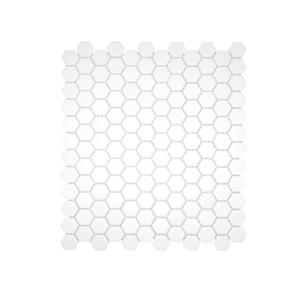 White (Matte) 1" Hexagon Mosaic