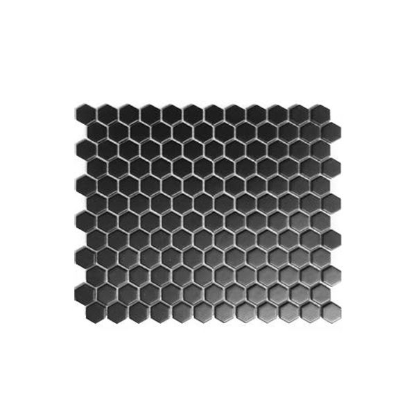 Black (Matte) 1" Hexagon Mosaic