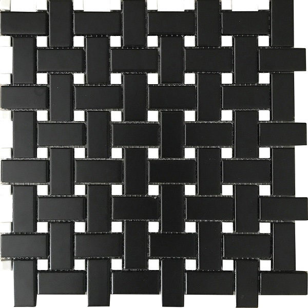 Black (Matte) Basketweave Mosaic