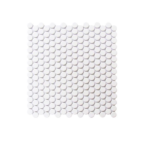 White (Matte) Penny Round Mosaic