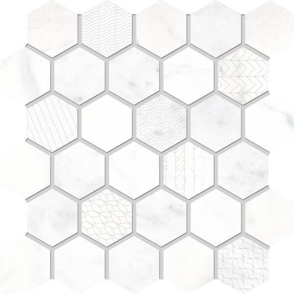 White Hexagon Mosaic