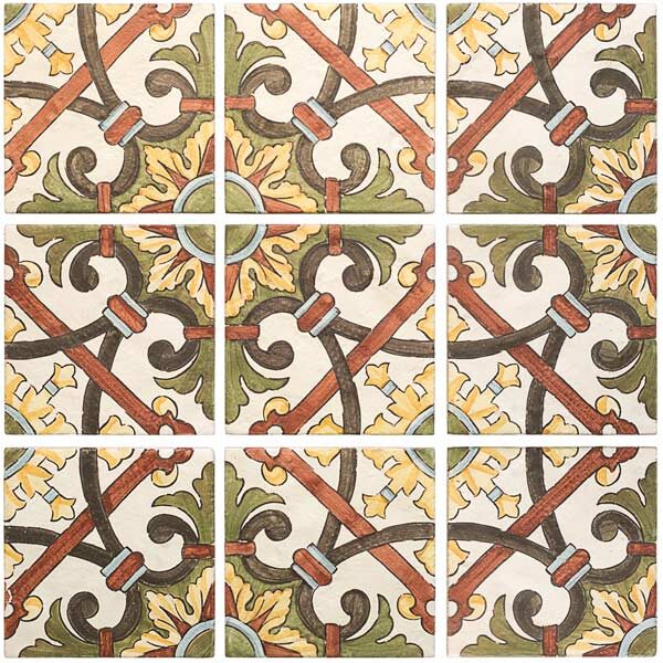 Braganca Hand-Painted Tile - Contempo