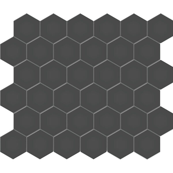 Retro Black 2" Hexagon Mosaic