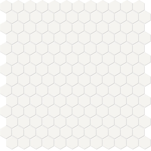 Canvas White 1" Hexagon Mosaic