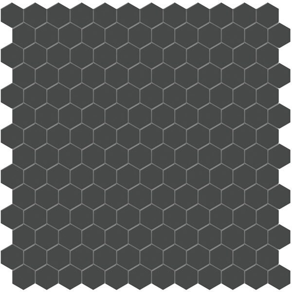 Retro Black 1" Hexagon Mosaic