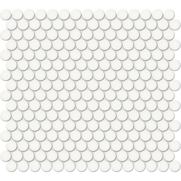 Canvas White 3/4 Penny Round Mosaic