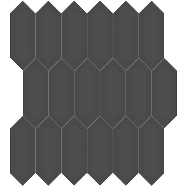 Retro Black 2x5 Picket Mosaic