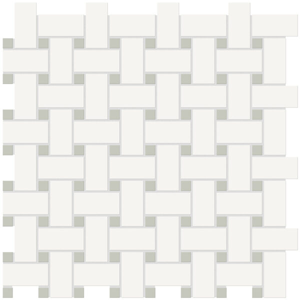 Canvas w/ Soft Sage Basketweave Mosaic