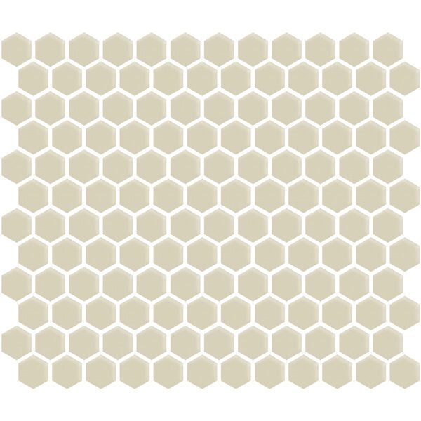 Biscuit Gloss 1" Hexagon Glossy Mosaic