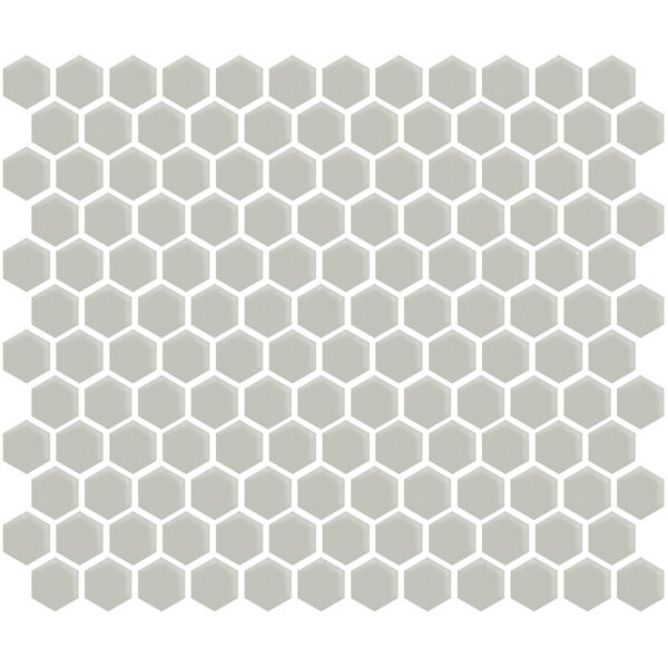 Gray Gloss 1" Hexagon Glossy Mosaic