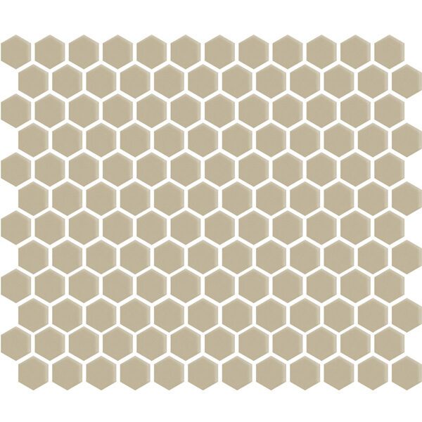 Sand Gloss 1" Hexagon Glossy Mosaic