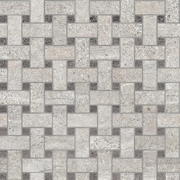 Rock Grey Basketweave Mosaic