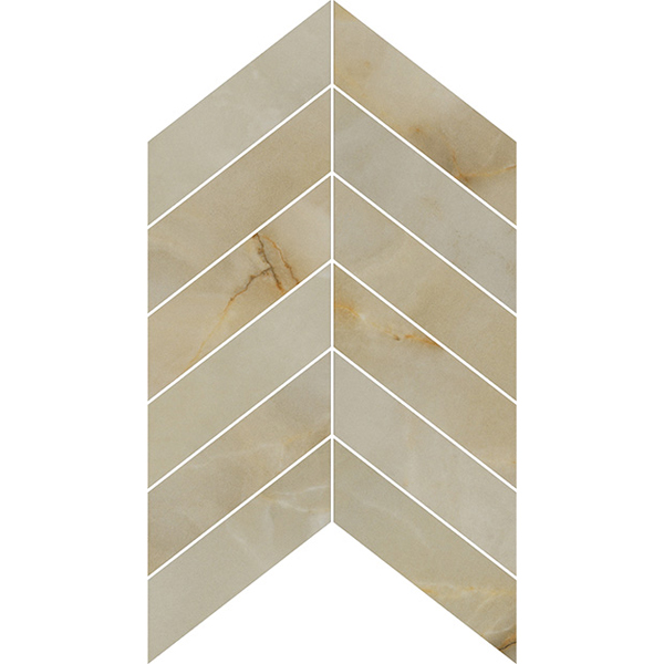 Opulent Beige Onyx 2" x 6" Chevron Mosaic