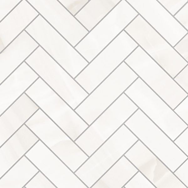 Onice Bianco 11" x 11" Lisca Herringbone Mosaic