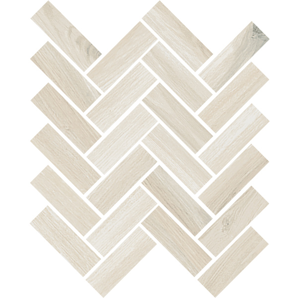 White 12" x 15" Herringbone Mosaic