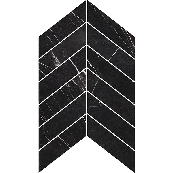 Regal Black 2" x 6" Chevron Mosaic