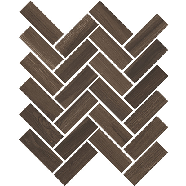 Brown 12" x 15" Herringbone Mosaic