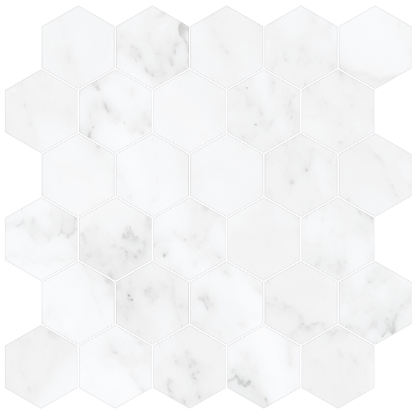 Adagio White Hexagon Mosaic
