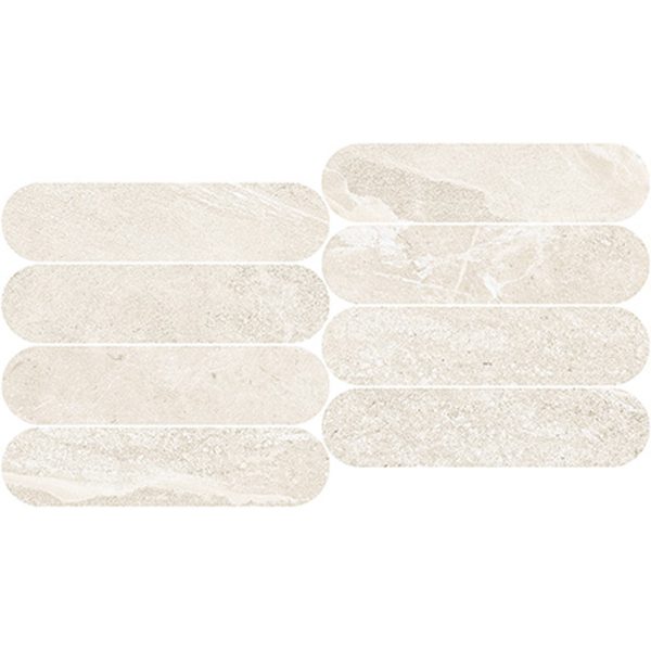 Cotton White Oval Mosaic