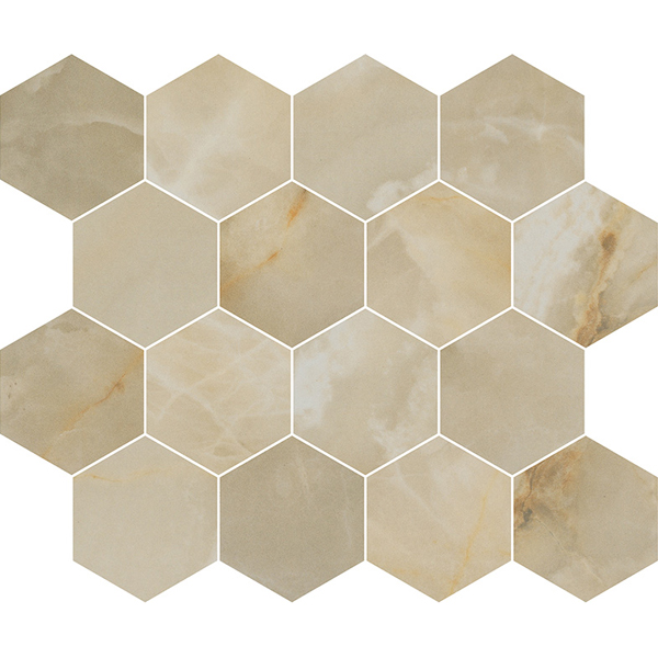Opulent Beige Onyx 3" Hexagon Mosaic