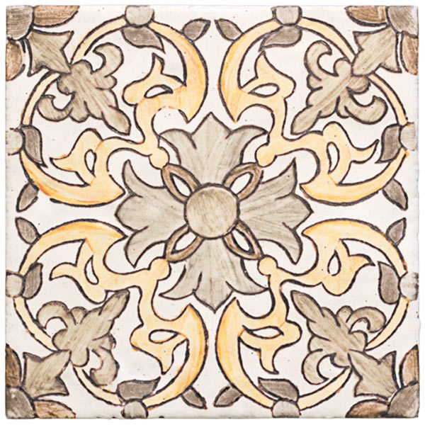 Santarem Hand-Painted Tile - Terra