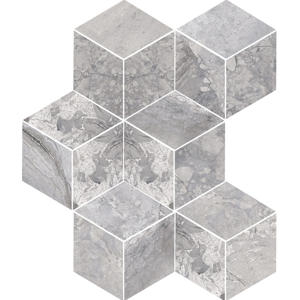 Charcoal 12" x 16" Mixed Finish Hexagon Mosaic