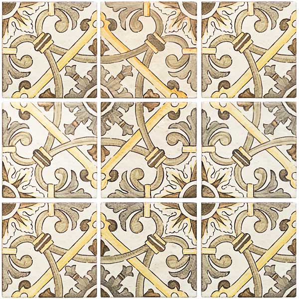 Braganca Hand-Painted Tile - Terra