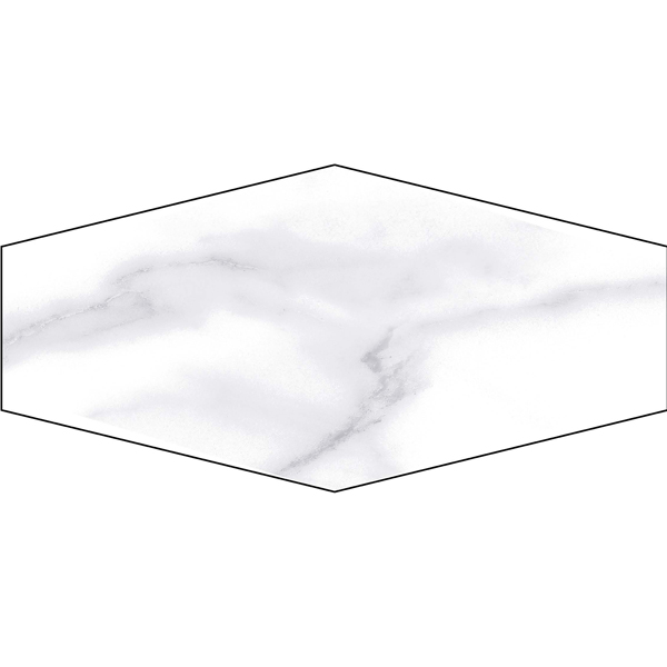 Carrara Glossy Elongated Hex
