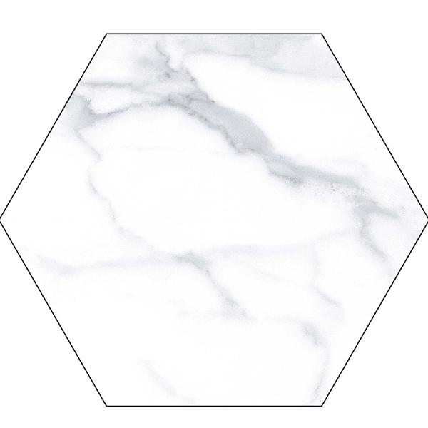 Carrara Glossy Hex 6x7 Carrara Glossy Hex